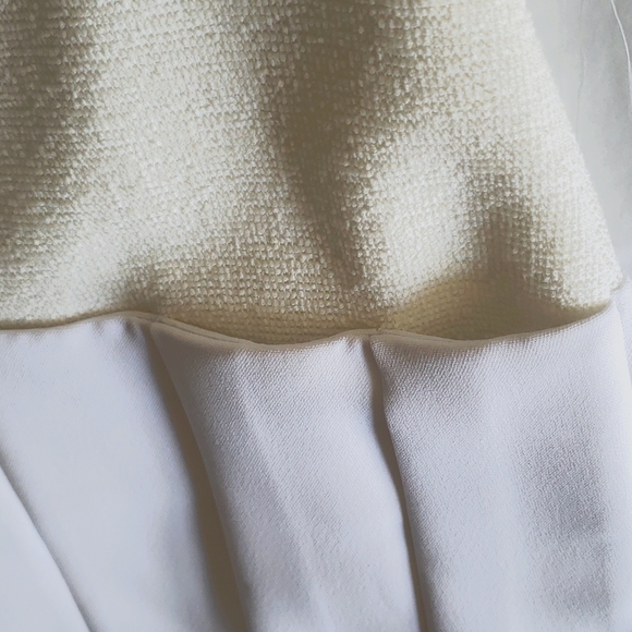 ALICE + OLIVIA New Pleat Flair Mini Skirt Contrast Knit White Size 8 Women's - Picture 7 of 11